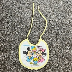 Vintage Disney Baby Bib Mickey & Minnie 1984